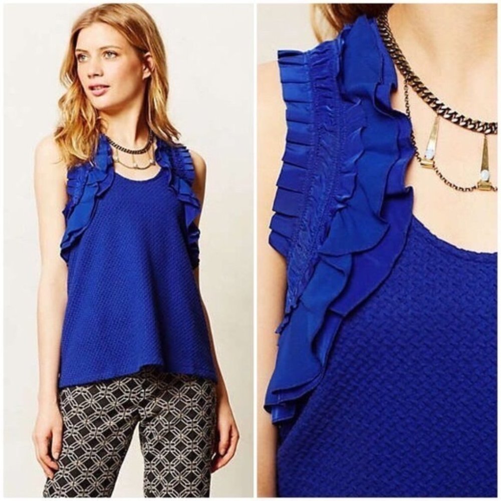 Anthropologie Deletta Clemente Ruffle Top